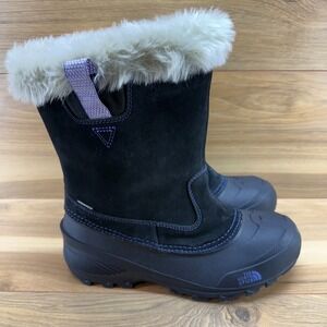 The North Face Shellista II Big Girls Boots 7 Black Lilac Faux Fur 200 Gram
